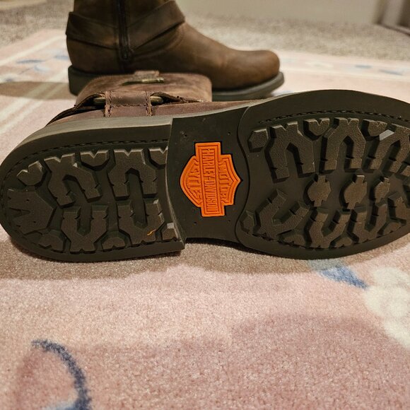 Mens Harley Davidson Josh Brown Suede Leather Side Zip Riding Boots 10.5M D93115 - Picture 4 of 4